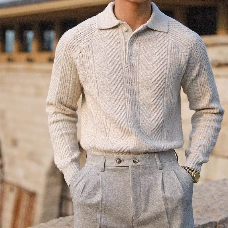 Polo ASAN Old Money in maglia testurizzata